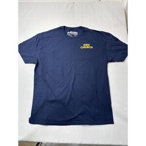 Eric Church Smoke A Little Smoke Shirt Adult XL Skull Weed Tee Music Drink Blue